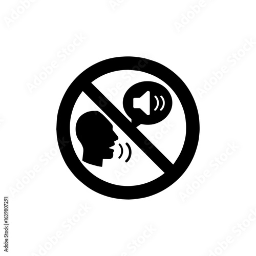 No loud conversations icon