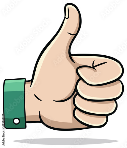 Cartoon hand giving thumbs up sign