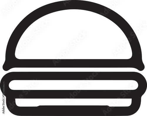 Silhouette Style Vector Minimal Burger Logo Design – Modern and Clean Graphic Template for Restaurants, Fast Food Brands, Food Delivery Services, Cafe Branding, and Professional Business Identity in E