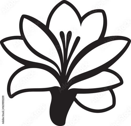 Silhouette Style Vector Minimal Blue Lily Logo Design – Elegant and Modern Floral Graphic Template for Beauty Brands, Wedding Invitations, Spa Services, Botanical Projects, and Professional Business I