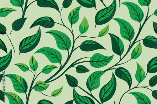 A beautiful vintage seamless vector pattern of spring floral leaves and flowers is an ideal illustration for textile design, wallpaper, and decoration