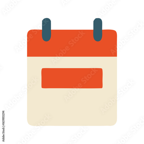 Calendar design with an orange header in a simple cartoon style. Ideal for organizing and scheduling tasks in a fun way.