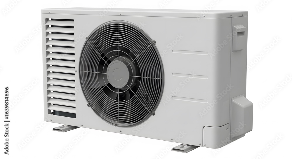 Obraz premium Outdoor air conditioner unit isolated on white background