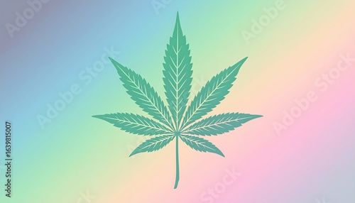 Colorful abstract cannabis leaf design