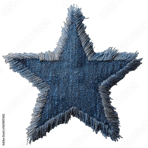 Fringed denim star patch (2)