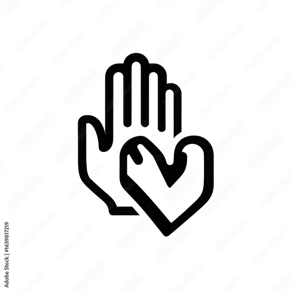 Fototapeta premium Silhouette of two overlapping hands