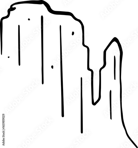 abstract design of American wild west desert with cowboys - hand drawn Black illustration. Ilustraciones del viejo oeste. PNG.JPG. VEKTOR