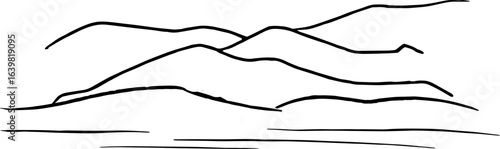 abstract design of American wild west desert with cowboys - hand drawn Black illustration. Ilustraciones del viejo oeste. PNG.JPG. VEKTOR