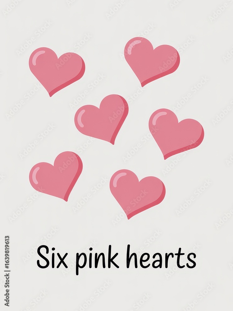 Six Pink Hearts Illustration
Six Pink Hearts Illustration