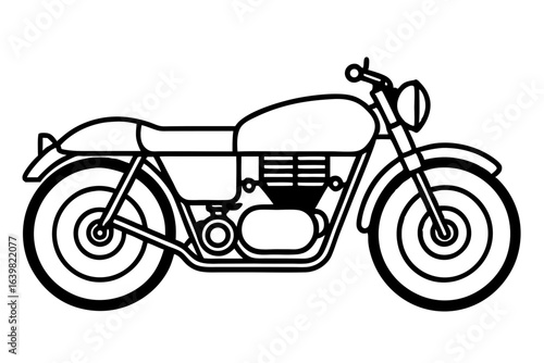 Classic Café Racer Motorcycle with Low Handlebars on Street – Vintage Custom Bike Design