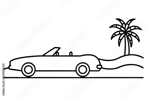 Convertible Car Driving on Scenic Coastal Highway SVG
