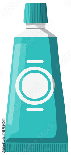Turquoise Tube of Ointment or Cream with Label Area for Design or Branding Needs