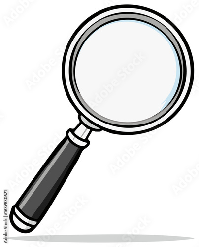 Magnifying glass in cartoon style Search and discovery concept illustration