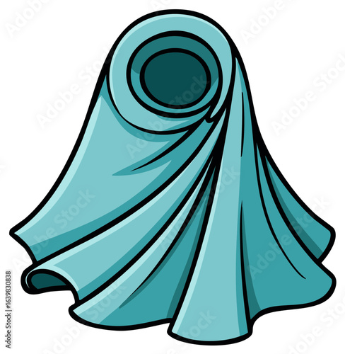 Light Blue Fabric Drape Illustration Stylish Cloth Design Animated Vector