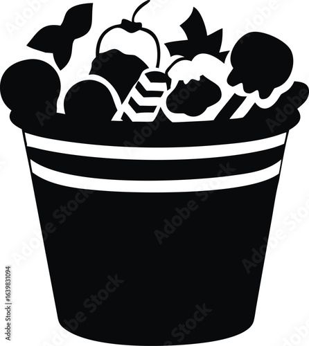 An overflowing halloween candy bucket filled with colorful sweets isolated on white background isolated on transparent background