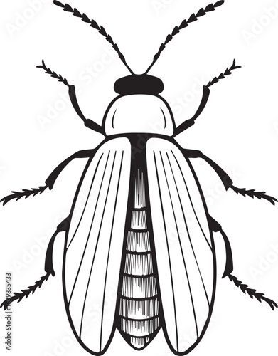 Simple glowworm silhouette line art design