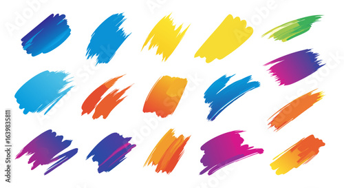 Vibrant Array of Artistic Brushstrokes in Multiple Colors Creating an Abstract Visual Composition