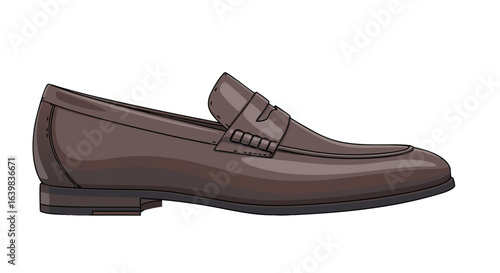 Elegant dark brown leather men's dress shoe with classic loafer style and detailed stitching design for formal occasions and sophisticated wardrobe