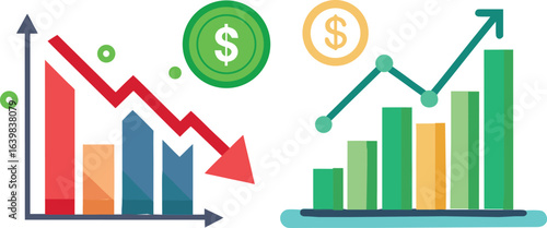 Financial Dynamics: A visually striking illustration juxtaposes contrasting business metrics.