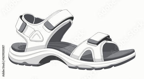 Modern ergonomic sandal design featuring adjustable straps and cushioned sole creating a comfortable casual footwear option for everyday wear