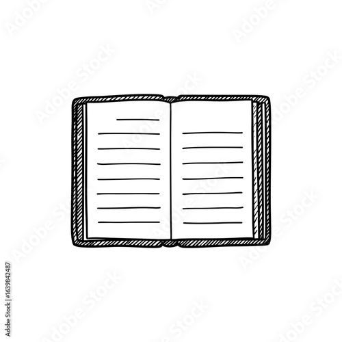 Open binder with lined pages for organized note taking and document storage