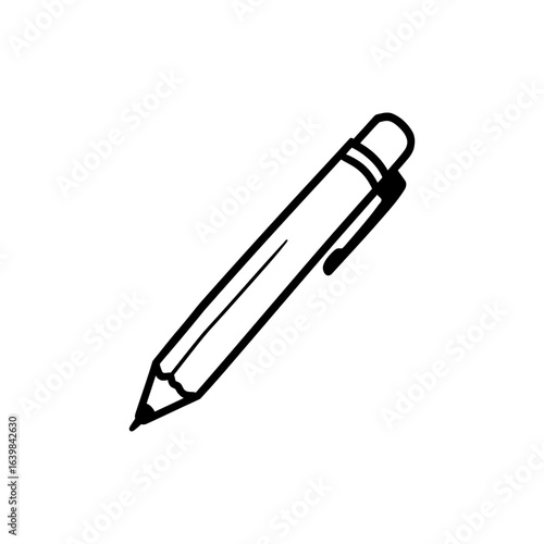 Mechanical Pencil with Lead Tip Showing Ready for Writing or Drawing