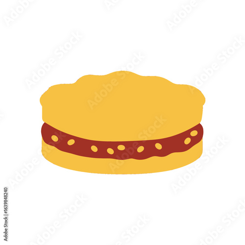 A delectable yellow layered cake with brown filling.