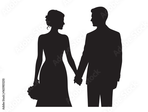 Silhouetted couple during their first dance