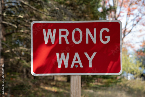Wrong Way Sign in Nature