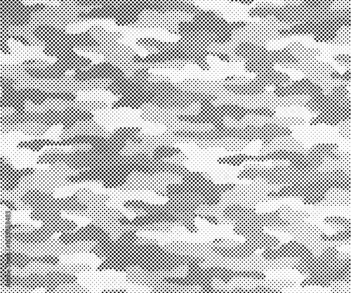 Abstract halftone background. Military camouflage effect dot seamless pattern texture. Dotted background as design element.