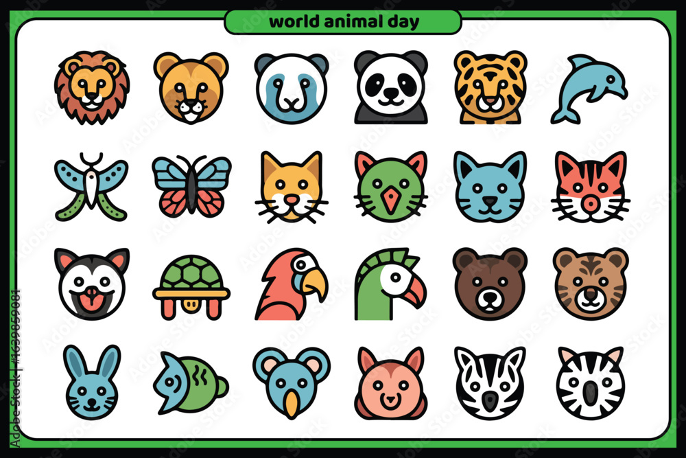 Obraz premium world animal day icon design template