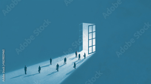 A minimalist and symbolic visualization of the Overton Window concept in politics and society.