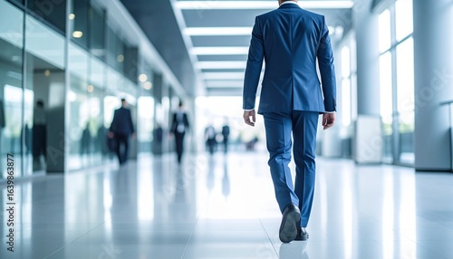 Wallpaper Mural 白色基調の背景　歩くビジネスマンの後ろ姿 Torontodigital.ca