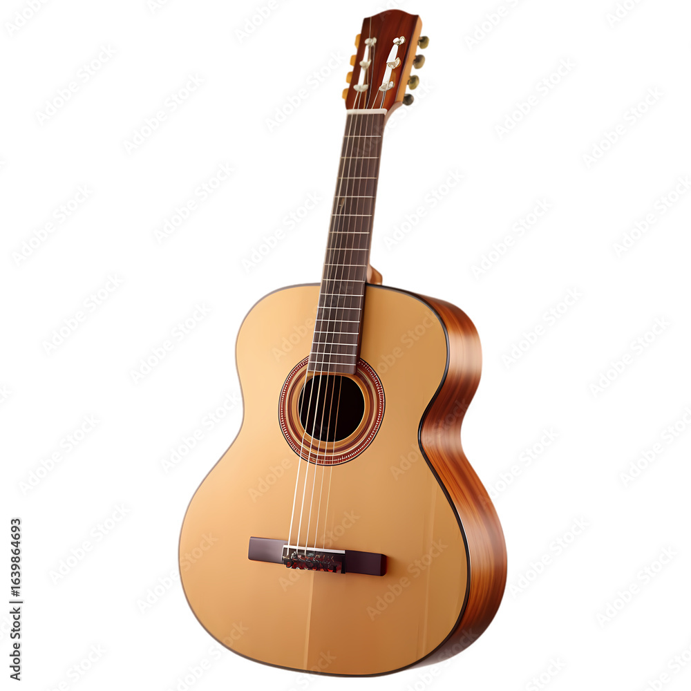 Fototapeta premium A Classic Wooden Guitar Intricate Soundhole Detail