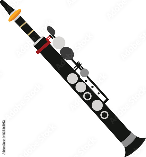  bass clarinet vector black body with silver keys
