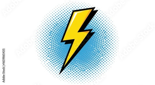 Yellow lightning bolt symbol isolated on white background