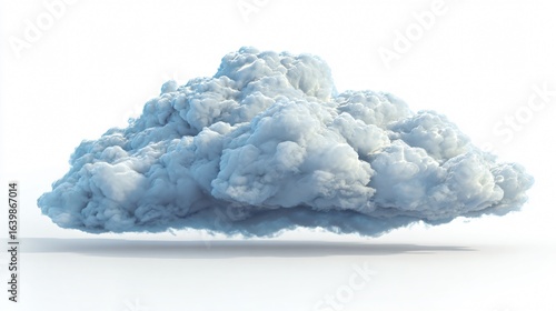 White Cloud Isolated on White Background for Creative Design Projects