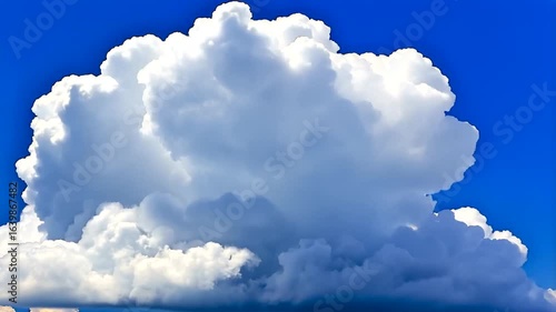 Time Lapse Sequence of Cumulonimbus Clouds Formation Against Bright Blue Sky