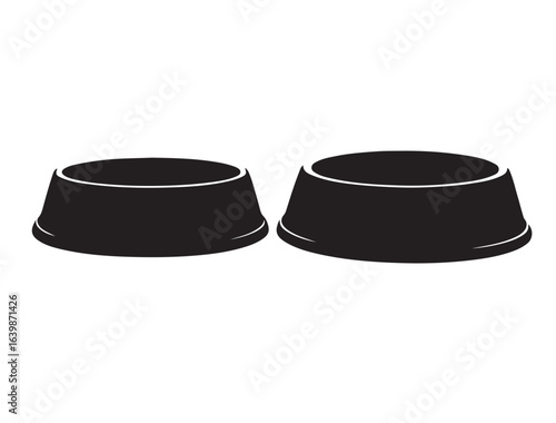 Cat food bowl and water dish silhouette