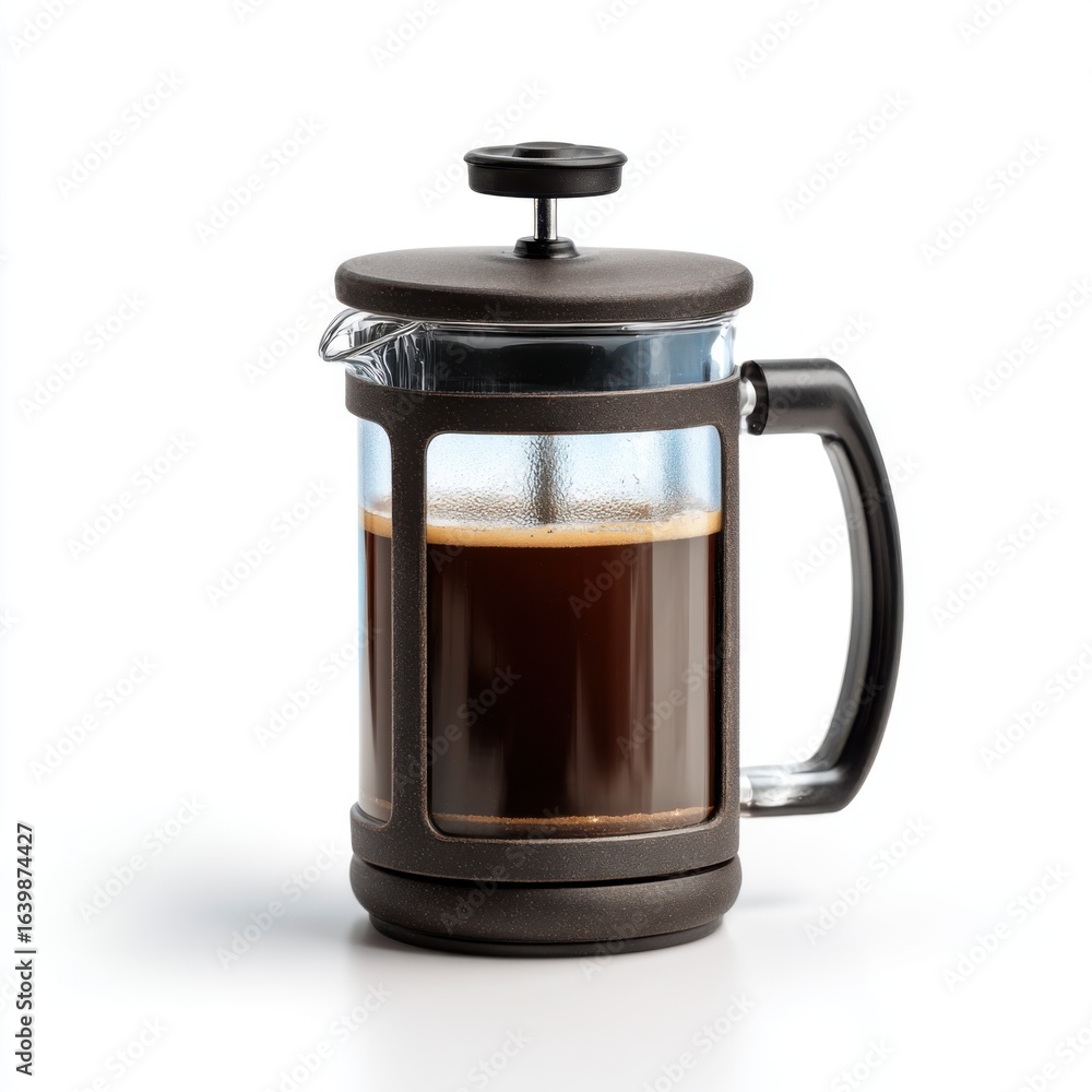 Camping specific coffee press isolated on bright white background clean and sharp focus ar 16:9 Camping specific coffee press isolated on bright white background clean and sharp focus ar 16:9