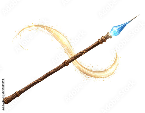 Magic Wand with Spark Trail PNG