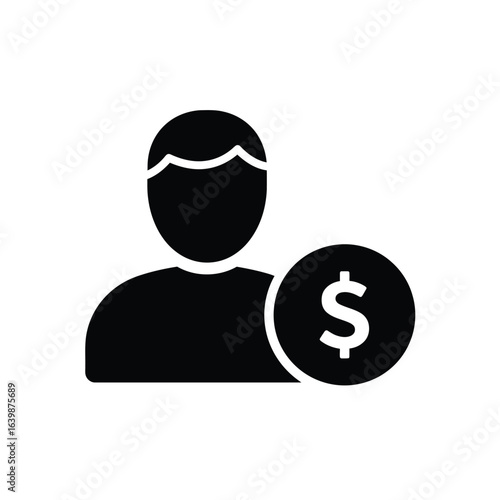 Person icon with dollar sign representing personal finance or income