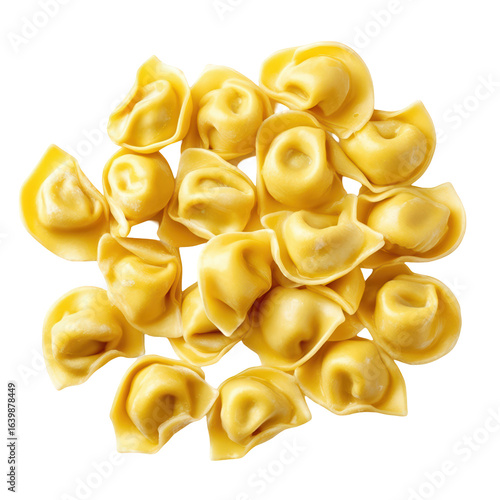 Delicious Tortellini Pasta Italian Food Cuisine Yellow isolated on transparent background cutout