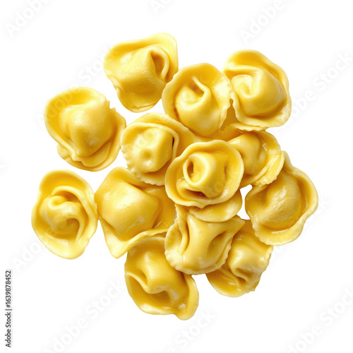 Delicious Tortellini Pasta Italian Food Recipe Yellow isolated on transparent background cutout