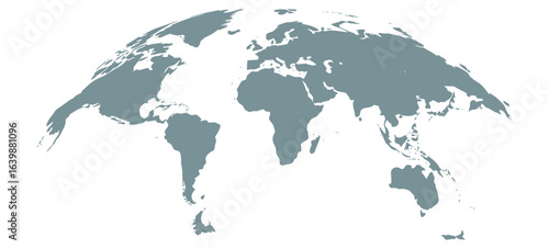Spherical curved full vector gray world map