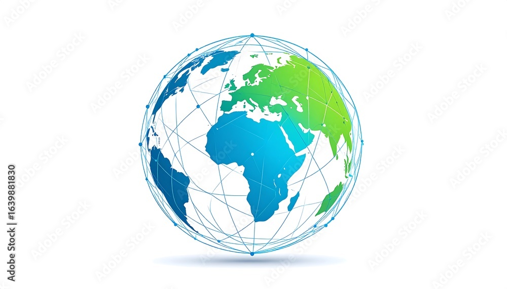 Naklejka premium Global network graphic of the earth.