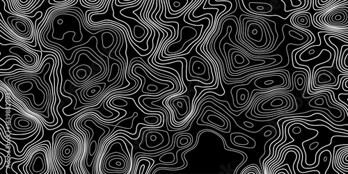 Complex topographic contour lines abstract geographic map. Intricate line patterns on background.
