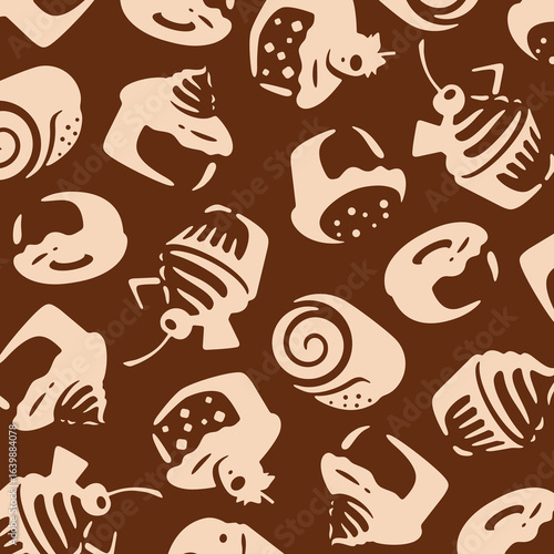Cake background, pattern set. Collection icon cake. Vector