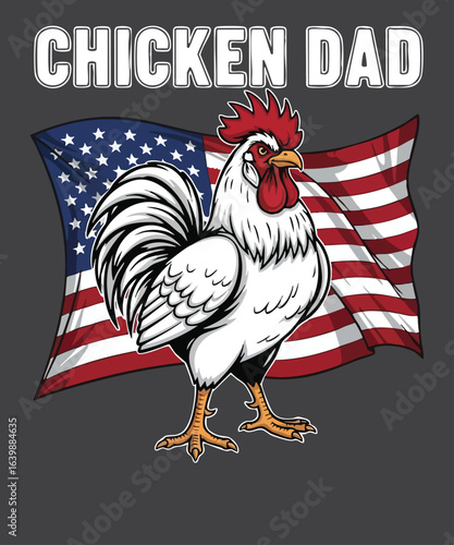 chicken Dad, rooster, American flag, USA, patriotic, farmer, farm, poultry, backyard chickens, gift for dad
chicken keeper, fowl, agriculture, country, rural, stars 