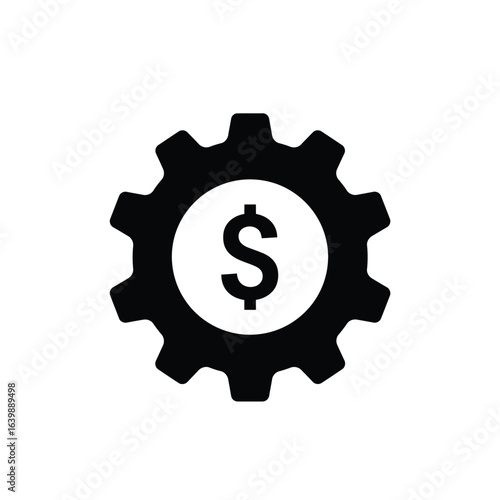 Gear with dollar sign inside representing financial mechanics or money management